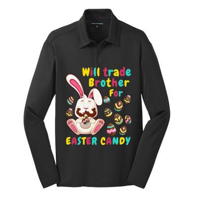 Bunny Easter Candy Will Trade Brother For Easter Candy Silk Touch Performance Long Sleeve Polo