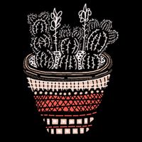 Bunny Ear Cacti Art Button