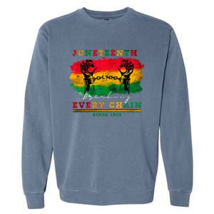 Breaking Every Chain Since 1865 Women Juneteenth Freedom Garment-Dyed Sweatshirt