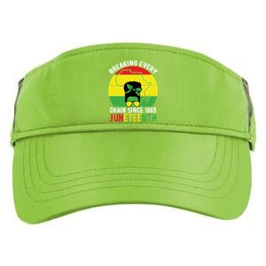 Breaking Every Chain Since 1865 Junenth Black History Gift Adult Drive Performance Visor