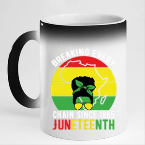 Breaking Every Chain Since 1865 Junenth Black History Gift 11oz Black Color Changing Mug