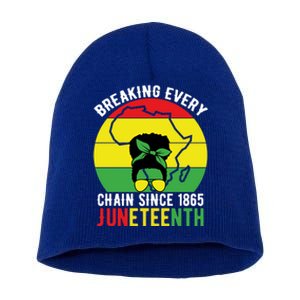 Breaking Every Chain Since 1865 Junenth Black History Gift Short Acrylic Beanie