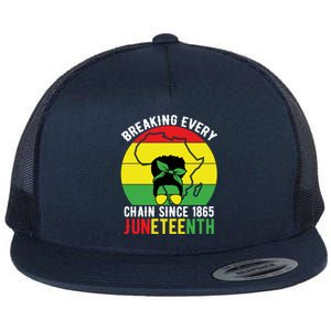 Breaking Every Chain Since 1865 Junenth Black History Gift Flat Bill Trucker Hat