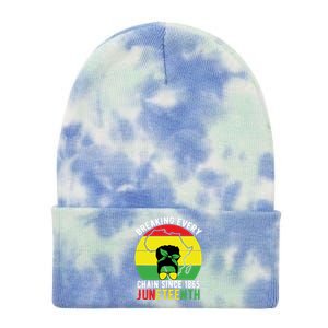 Breaking Every Chain Since 1865 Junenth Black History Gift Tie Dye 12in Knit Beanie