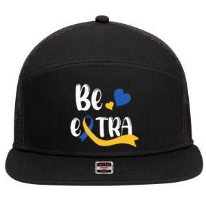 Be Extra Cute T21 World Down Syndrome 7 Panel Mesh Trucker Snapback Hat