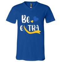 Be Extra Cute T21 World Down Syndrome V-Neck T-Shirt