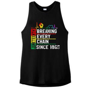 Breaking Every Chain Since 1865 Juneteenth Black History Ladies PosiCharge Tri-Blend Wicking Tank