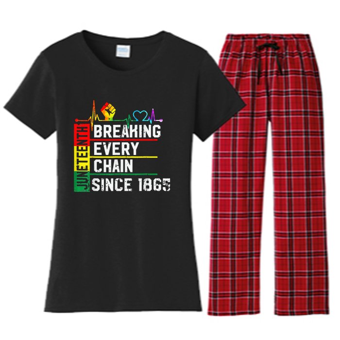 Breaking Every Chain Since 1865 Juneteenth Black History Women's Flannel Pajama Set