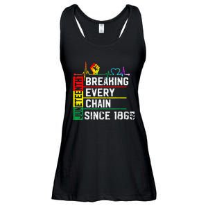 Breaking Every Chain Since 1865 Juneteenth Black History Ladies Essential Flowy Tank