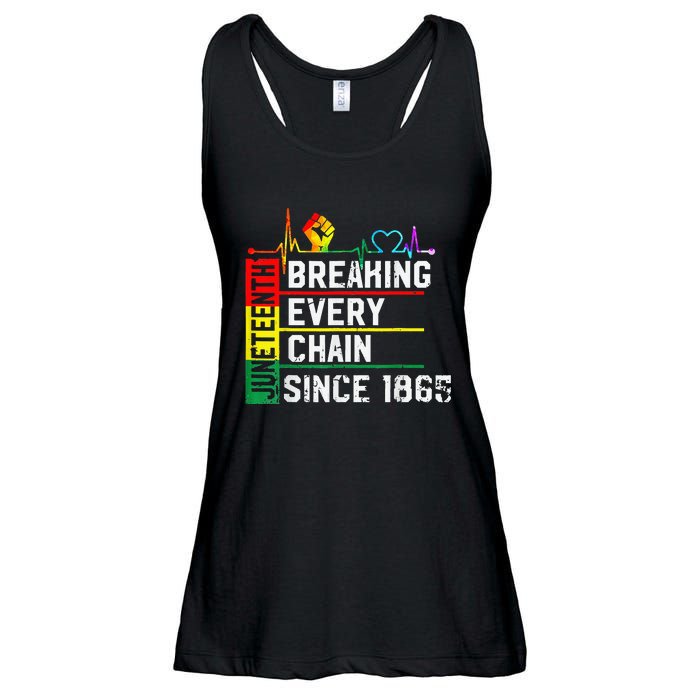 Breaking Every Chain Since 1865 Juneteenth Black History Ladies Essential Flowy Tank