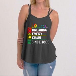 Breaking Every Chain Since 1865 Juneteenth Black History Women's Strappy Tank