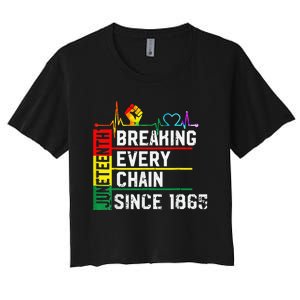 Breaking Every Chain Since 1865 Juneteenth Black History Women's Crop Top Tee