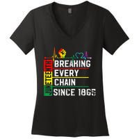 Breaking Every Chain Since 1865 Juneteenth Black History Women's V-Neck T-Shirt