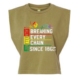 Breaking Every Chain Since 1865 Juneteenth Black History Garment-Dyed Women's Muscle Tee