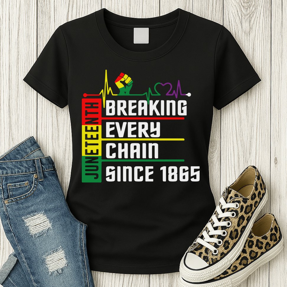 Breaking Every Chain Since 1865, Juneteenth 1865 Womens T-Shirt