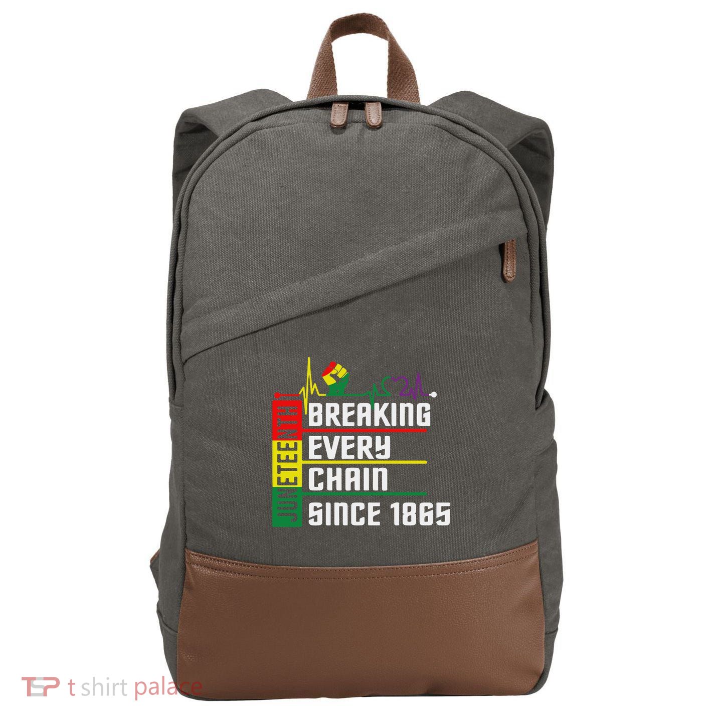 Breaking Every Chain Since 1865, Juneteenth 1865 Cotton Canvas Backpack