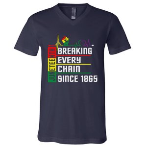 Breaking Every Chain Since 1865, Juneteenth 1865 V-Neck T-Shirt