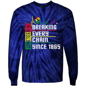 Breaking Every Chain Since 1865, Juneteenth 1865 Tie-Dye Long Sleeve Shirt