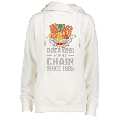 Breaking Every Chain Since 1865 Africa Junenth Black Gift Womens Funnel Neck Pullover Hood