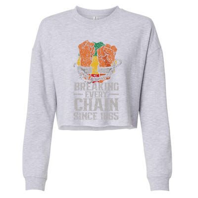 Breaking Every Chain Since 1865 Africa Junenth Black Gift Cropped Pullover Crew