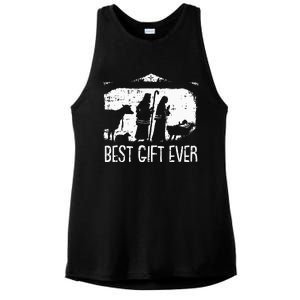 Best Ever Christmas Cool Jesus Nativity Scene Christian Ladies PosiCharge Tri-Blend Wicking Tank