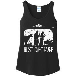 Best Ever Christmas Cool Jesus Nativity Scene Christian Ladies Essential Tank