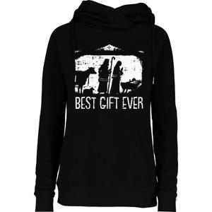 Best Ever Christmas Cool Jesus Nativity Scene Christian Womens Funnel Neck Pullover Hood