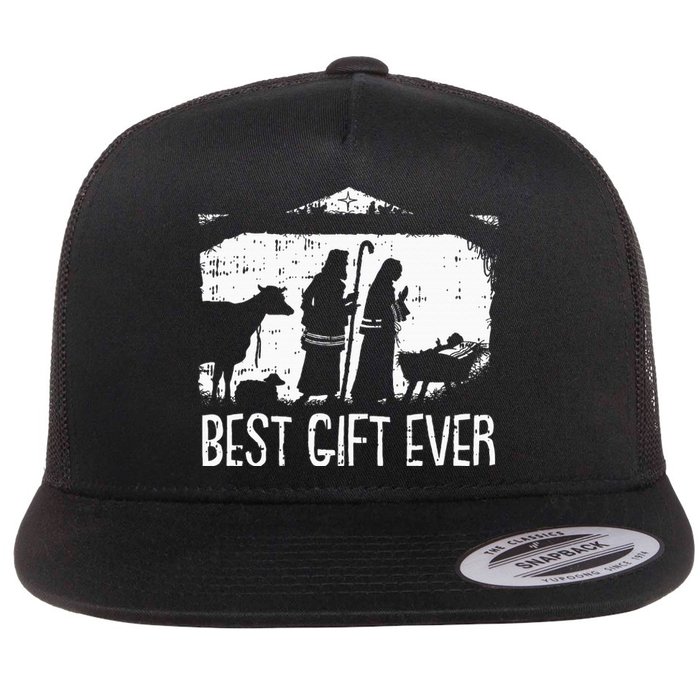 Best Ever Christmas Cool Jesus Nativity Scene Christian Flat Bill Trucker Hat