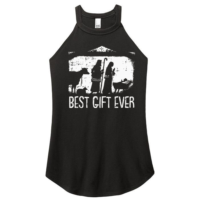 Best Ever Christmas Cool Jesus Nativity Scene Christian Women's Perfect Tri Rocker Tank