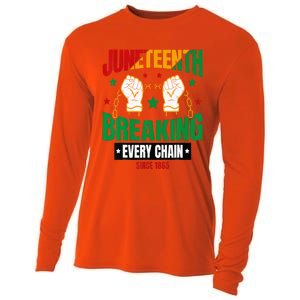 Breaking Every Chain Since 1865 Juneteenth Freedom Cooling Performance Long Sleeve Crew