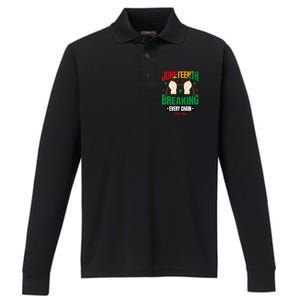 Breaking Every Chain Since 1865 Juneteenth Freedom Performance Long Sleeve Polo