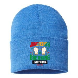 Breaking Every Chain Since 1865 Juneteenth Freedom Sustainable Knit Beanie