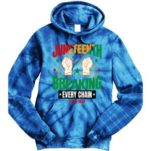 Breaking Every Chain Since 1865 Juneteenth Freedom Tie Dye Hoodie