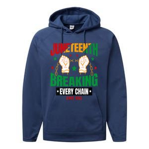 Breaking Every Chain Since 1865 Juneteenth Freedom Performance Fleece Hoodie