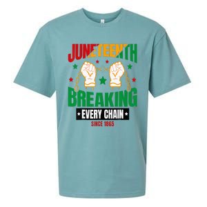 Breaking Every Chain Since 1865 Juneteenth Freedom Sueded Cloud Jersey T-Shirt