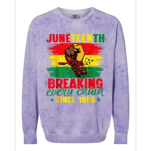 Breaking Every Chain Since 1865 Juneteenth Freedom Colorblast Crewneck Sweatshirt