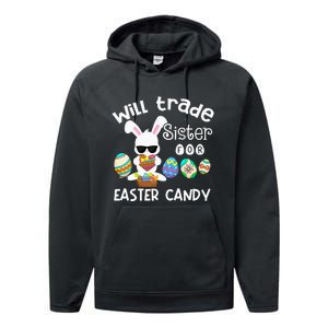 Bunny Eat Chocolate Eggs Will Trade Sister Easter Performance Fleece Hoodie