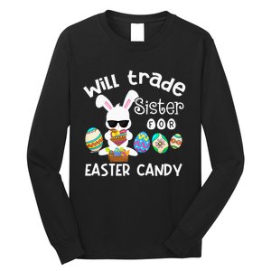 Bunny Eat Chocolate Eggs Will Trade Sister Easter Long Sleeve Shirt