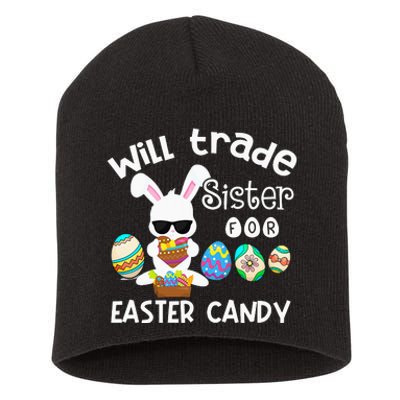 Bunny Eat Chocolate Eggs Will Trade Sister Easter Short Acrylic Beanie