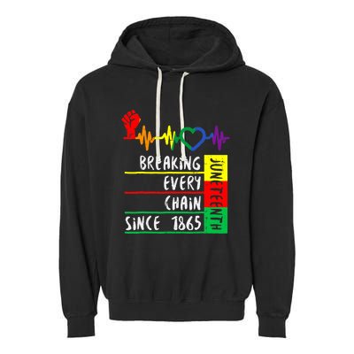 Breaking Every Chain Since 1865 Juneteenth Independence Day Garment-Dyed Fleece Hoodie