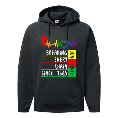 Breaking Every Chain Since 1865 Juneteenth Independence Day Performance Fleece Hoodie