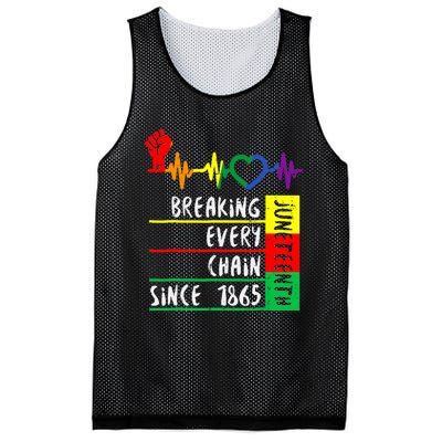 Breaking Every Chain Since 1865 Juneteenth Independence Day Mesh Reversible Basketball Jersey Tank