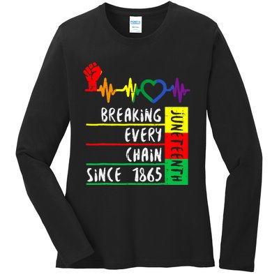 Breaking Every Chain Since 1865 Juneteenth Independence Day Ladies Long Sleeve Shirt