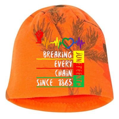 Breaking Every Chain Since 1865 Juneteenth Independence Day Kati - Camo Knit Beanie