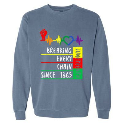 Breaking Every Chain Since 1865 Juneteenth Independence Day Garment-Dyed Sweatshirt