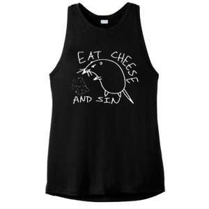 But Eat Cheese And Sin Funny Rat Ladies PosiCharge Tri-Blend Wicking Tank