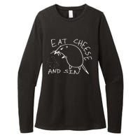 But Eat Cheese And Sin Funny Rat Womens CVC Long Sleeve Shirt