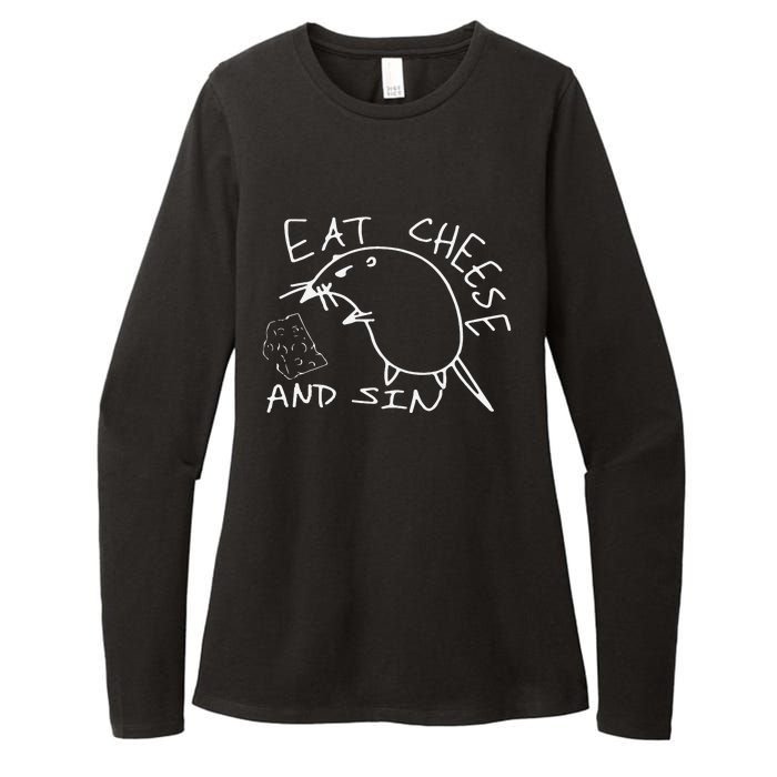 But Eat Cheese And Sin Funny Rat Womens CVC Long Sleeve Shirt