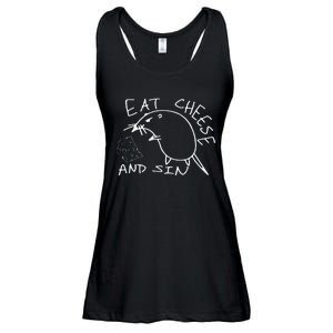 But Eat Cheese And Sin Funny Rat Ladies Essential Flowy Tank