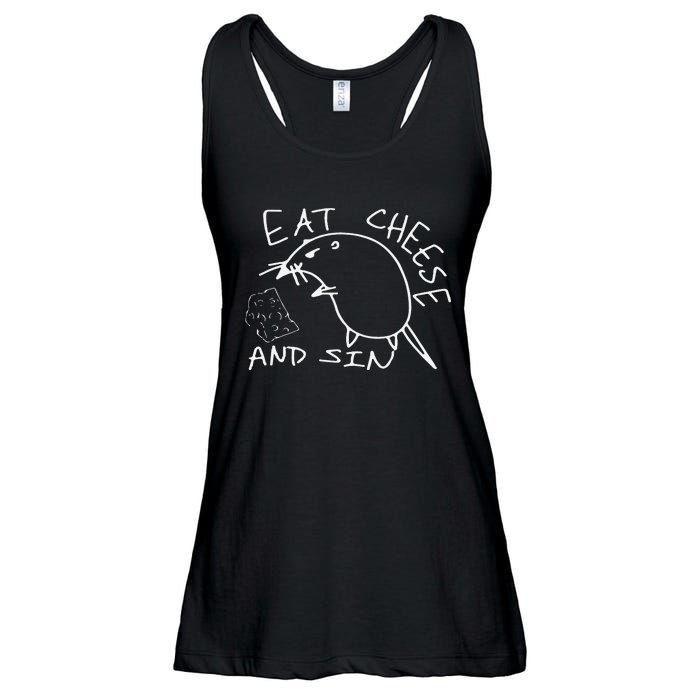 But Eat Cheese And Sin Funny Rat Ladies Essential Flowy Tank